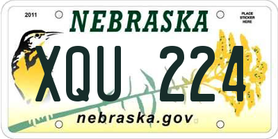 NE license plate XQU224