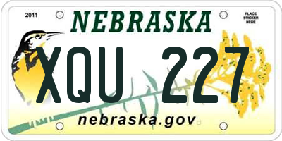 NE license plate XQU227