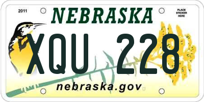 NE license plate XQU228