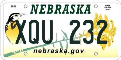 NE license plate XQU232