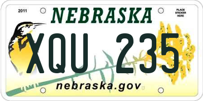 NE license plate XQU235