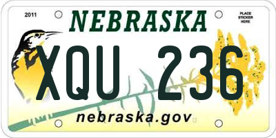 NE license plate XQU236