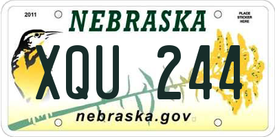 NE license plate XQU244