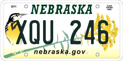 NE license plate XQU246