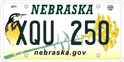 NE license plate XQU250