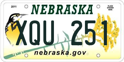 NE license plate XQU251