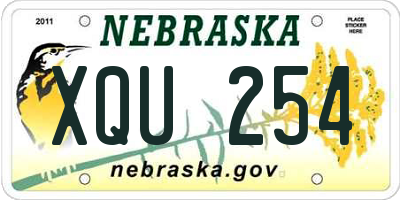 NE license plate XQU254