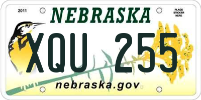 NE license plate XQU255