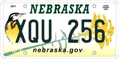 NE license plate XQU256