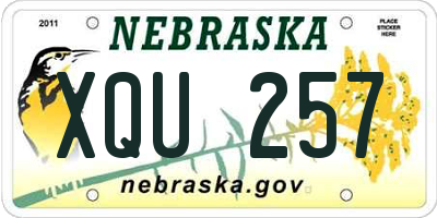 NE license plate XQU257