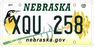 NE license plate XQU258