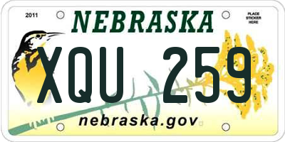 NE license plate XQU259