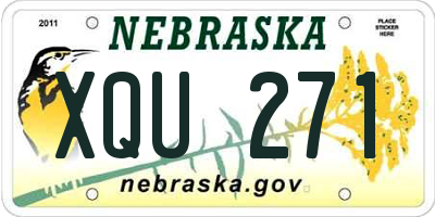 NE license plate XQU271