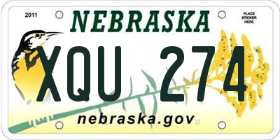 NE license plate XQU274