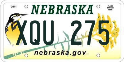 NE license plate XQU275