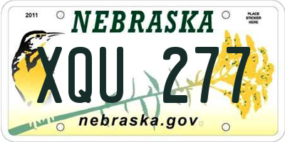NE license plate XQU277