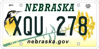 NE license plate XQU278