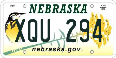 NE license plate XQU294