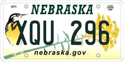 NE license plate XQU296