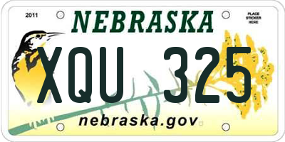 NE license plate XQU325