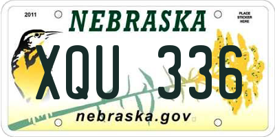 NE license plate XQU336