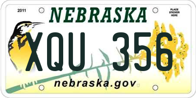 NE license plate XQU356