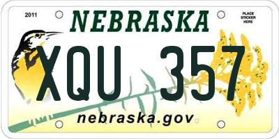 NE license plate XQU357