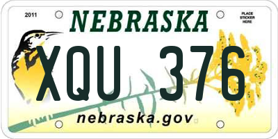 NE license plate XQU376