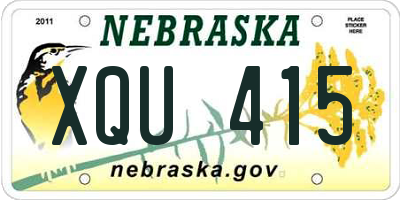NE license plate XQU415