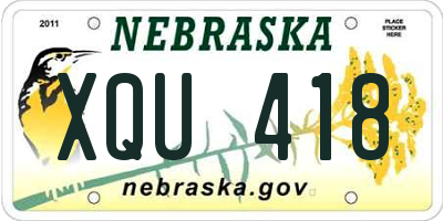 NE license plate XQU418
