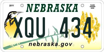 NE license plate XQU434