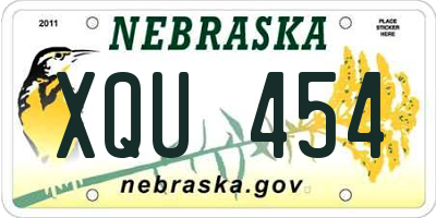 NE license plate XQU454