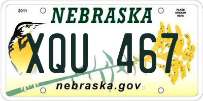 NE license plate XQU467