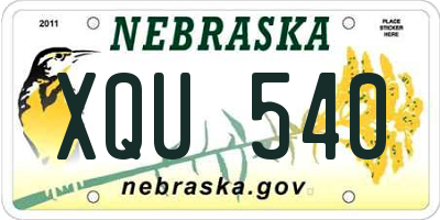 NE license plate XQU540