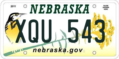 NE license plate XQU543