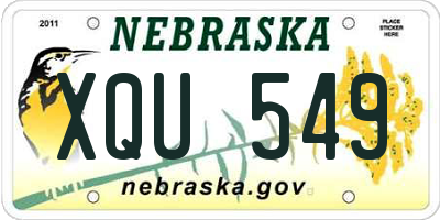 NE license plate XQU549