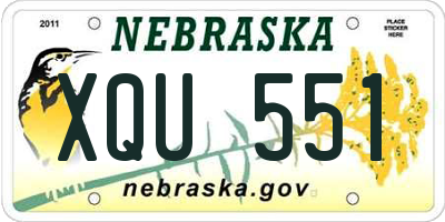 NE license plate XQU551