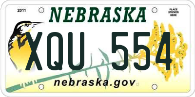 NE license plate XQU554