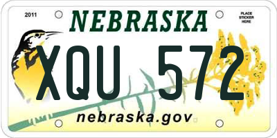 NE license plate XQU572