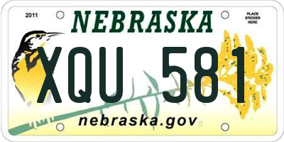 NE license plate XQU581