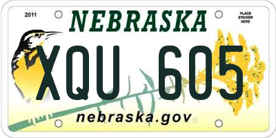 NE license plate XQU605