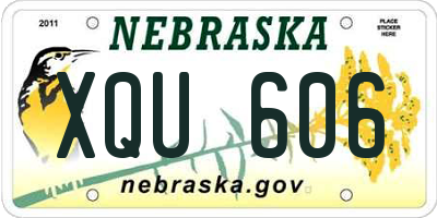 NE license plate XQU606