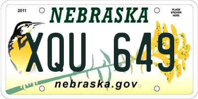 NE license plate XQU649