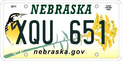NE license plate XQU651