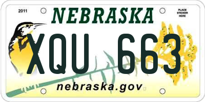 NE license plate XQU663