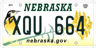NE license plate XQU664
