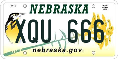 NE license plate XQU666
