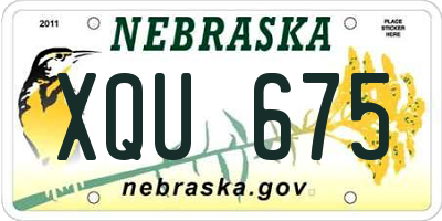 NE license plate XQU675