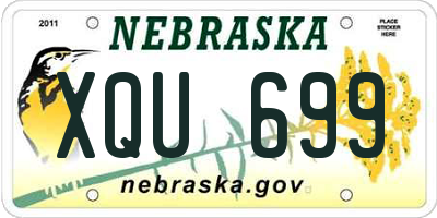 NE license plate XQU699
