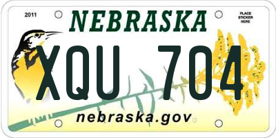 NE license plate XQU704